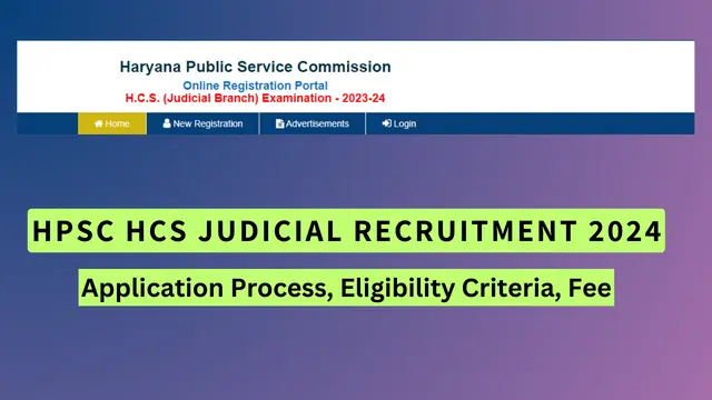 HPSC HCS Judicial Recruitment 2024