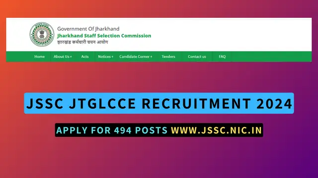 JSSC JTGLCCE Recruitment 2024