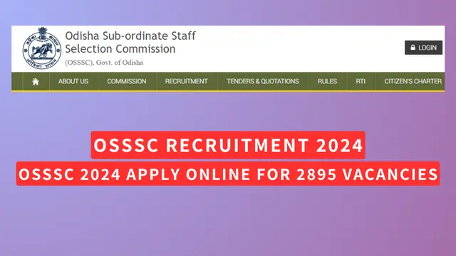 OSSSC Recruitment 2024 Apply Online for 2895 posts
